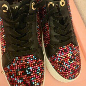 Rainbow rhinestone sneakers